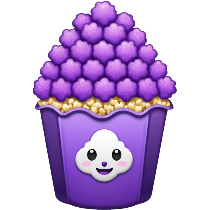 Glitter purple popcorn emoji