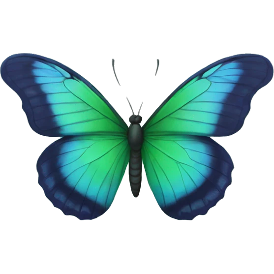 green-blue butterfly  emoji