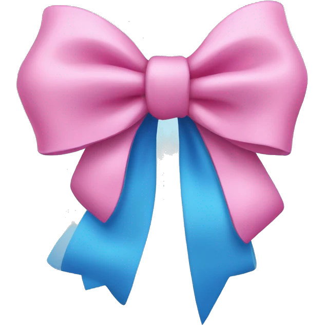 Blue and pink bow emoji