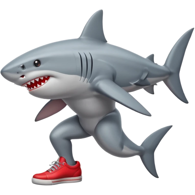 Shark with red shoes emoji