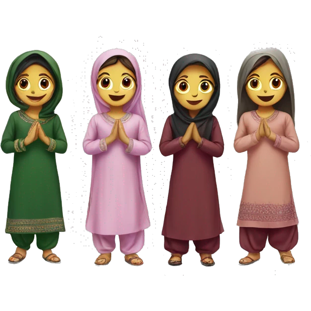 group of girls in shalwar kameez standing emoji