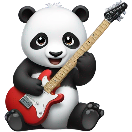 Panda playing electric guitar emoji