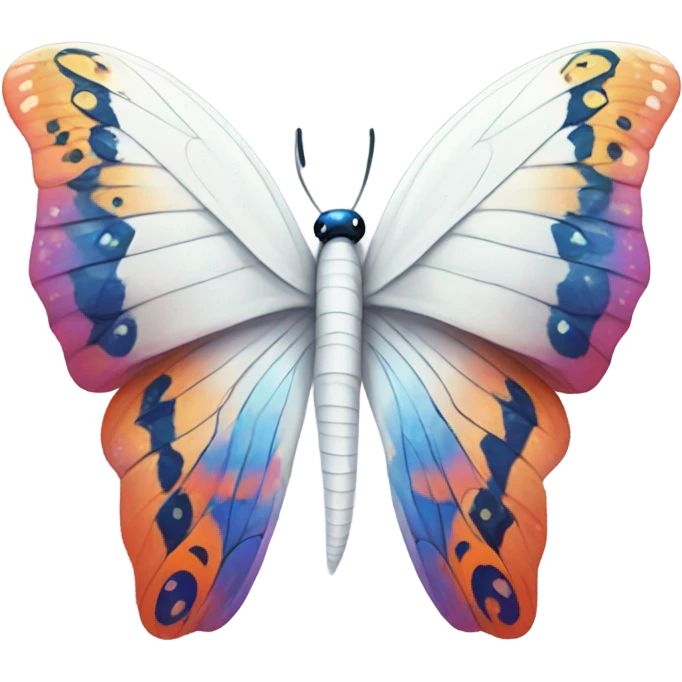White snake with wings of butterfly in the middle of its body emoji