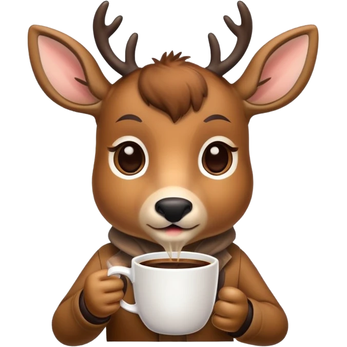 Deer drinking coffee emoji