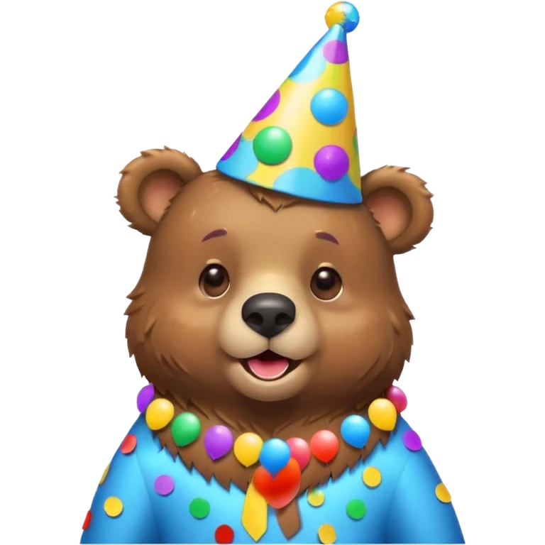 Partying bear cub with confetti  emoji