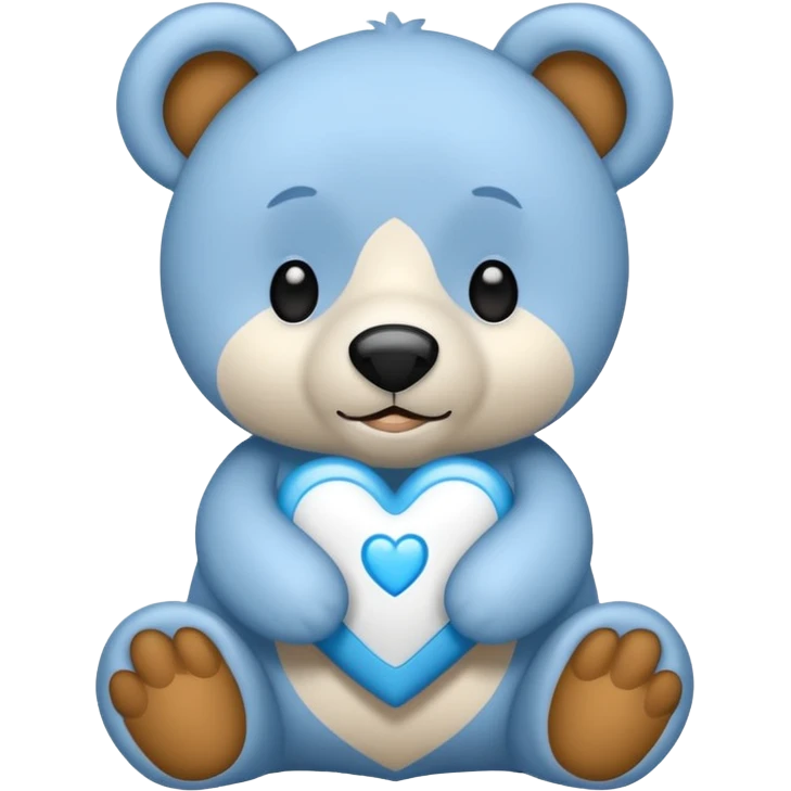 Urso branco com coração azul emoji
