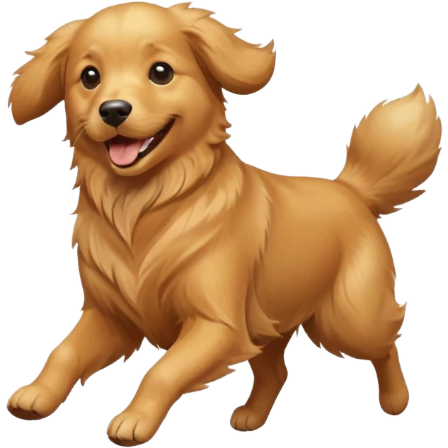 happy dog running after ball emoji