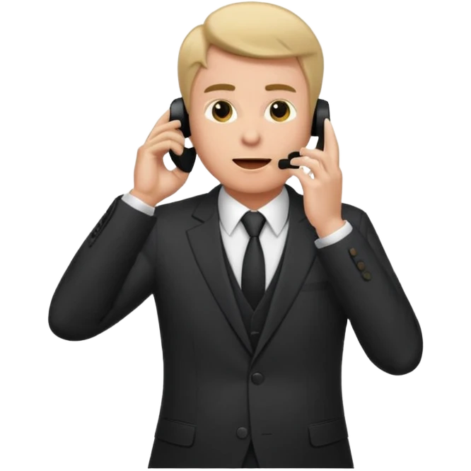Wolf of Wall Street on the phone while money is falling around him emoji