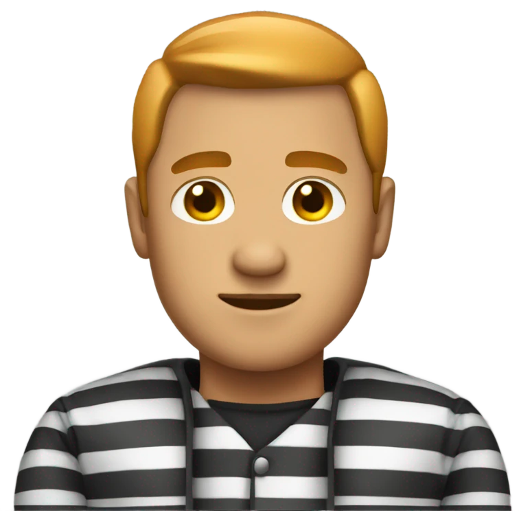 Man wearing a jail coat emoji