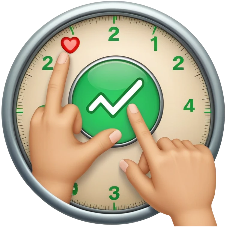 A cartoon hand with finger checking off a green checkbox inside a circular progress tracker that is partially filled, symbolizing completed tasks and progress visualization emoji