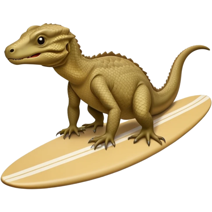 Komodo dragon on a surfboard emoji