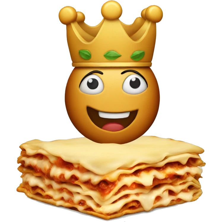 Lasagna with a crown  emoji