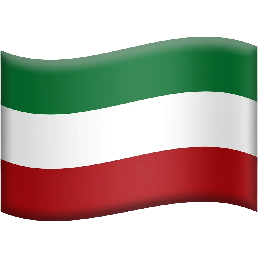 Нарисуй эмодзи флаг Татарстана наверху темно Зеленый широкая полоса в середине белая узкая и внизу темно красный широкая как наверху зеленая emoji