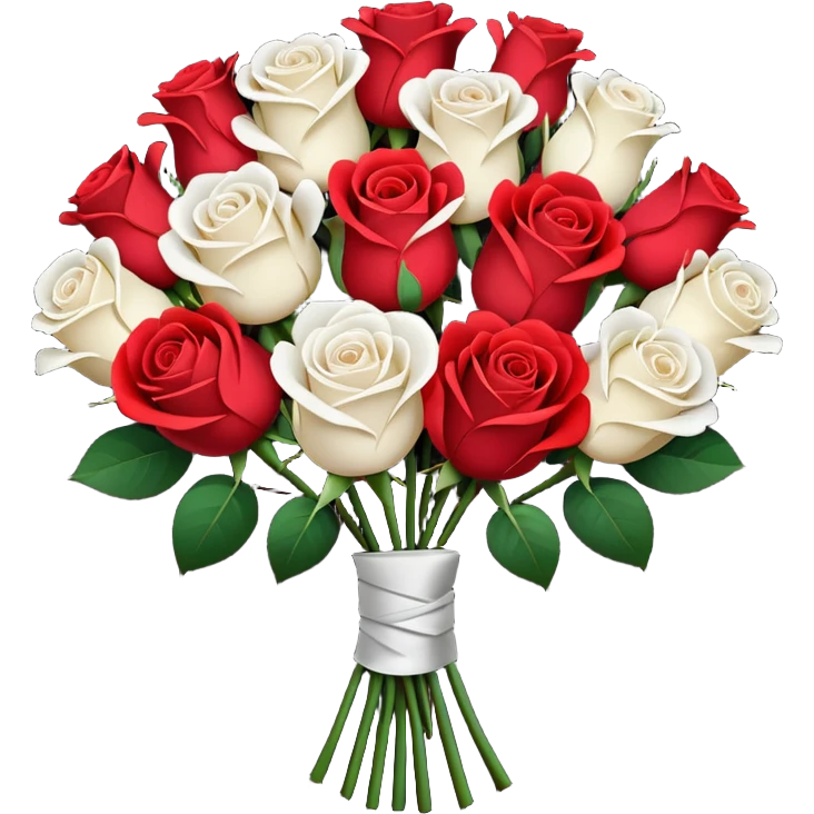 White rose and red rose bouquet with black paper  emoji