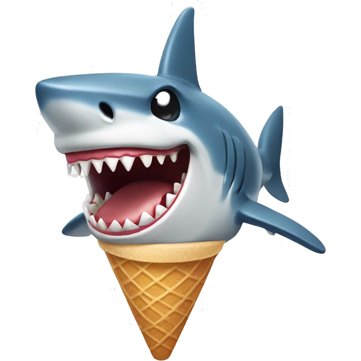 Shark eating ice cream emoji