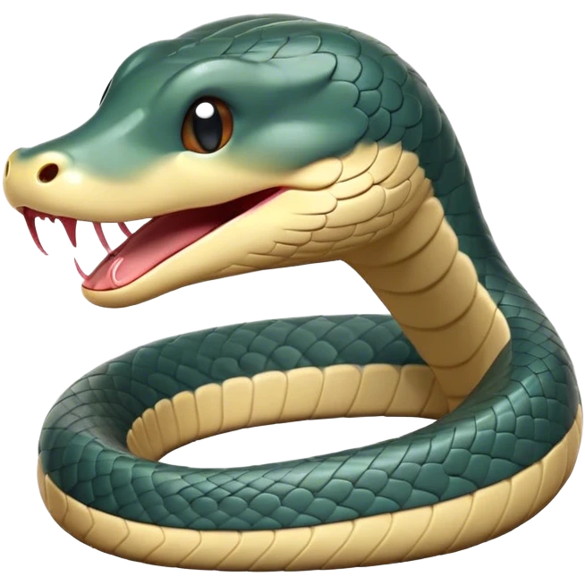 Cinematic Cute Yawning Chinese Water Snake Portrait Emoji, Head tilted slightly with a dramatic, wide-open yawn, showcasing a soft, glossy scaled body with gently drooping edges and half-closed, drowsy eyes, Simplified yet irresistibly adorable features, highly detailed, glowing with a soft, cozy aquatic glow, high shine, relaxed yet expressive, stylized with a dash of waterborn charm, soft glowing outline, capturing the essence of a sleepy yet affectionate water snake that seems ready to stretch out and rest in its watery domain! emoji