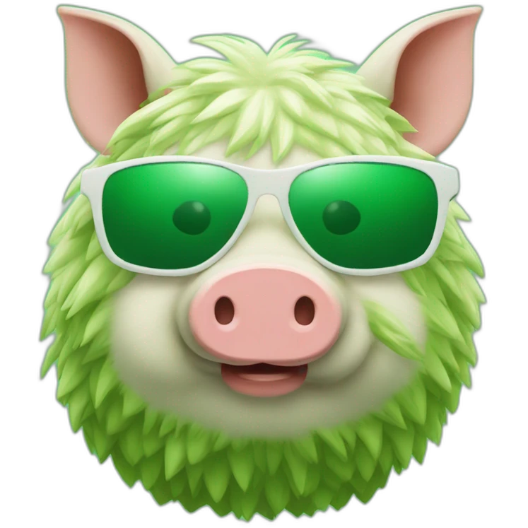 green piggyban with sunglasses emoji