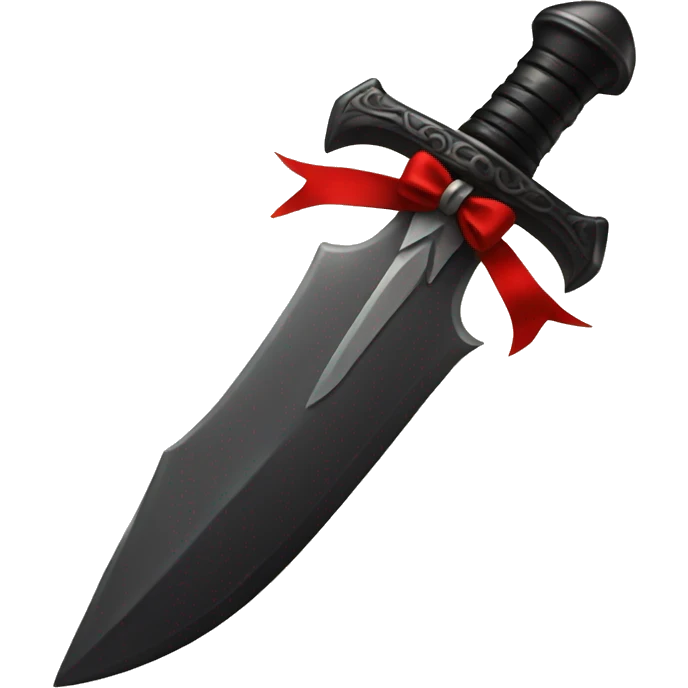 Black dagger with red bow emoji