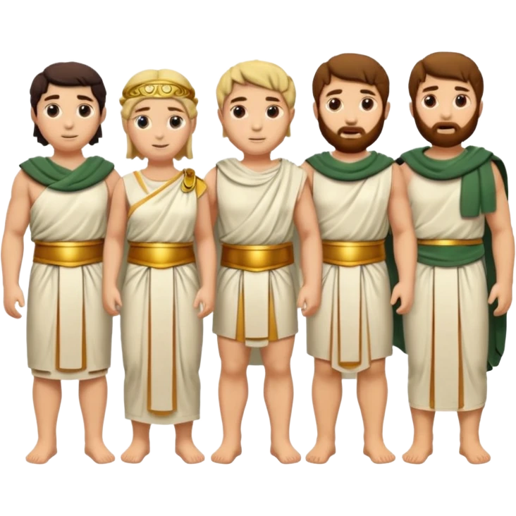group of ancient trojan men and women emoji