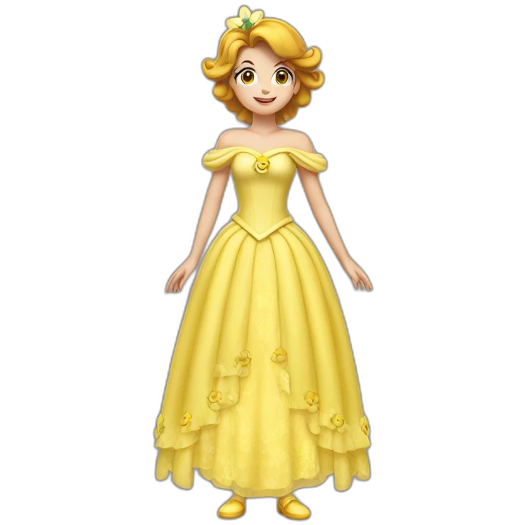Princess daisy yelllow dess standing emoji