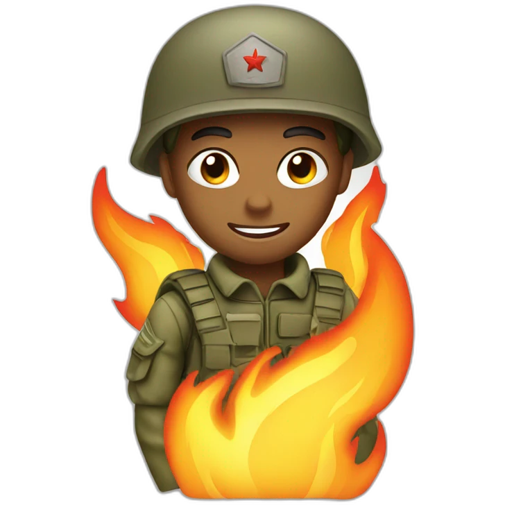 Soldier boy on fire emoji