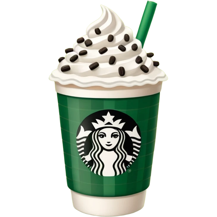  Starbucks hot cocoa with whipped cream and Oreo cookie crumbles in a green checkered to go Starbucks cup  emoji