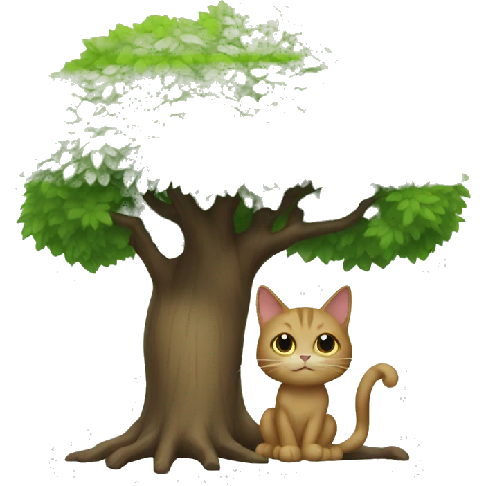 tree with cat  emoji