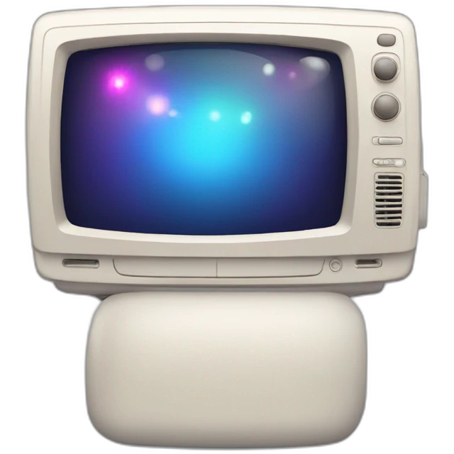 Generate a glowing icon description for a television with a wired linear design emoji