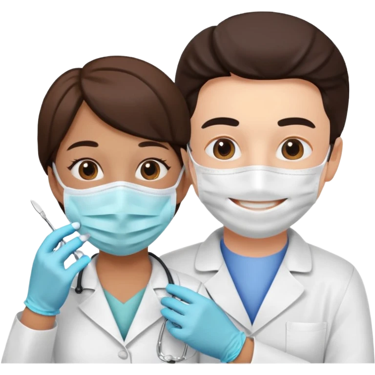 Dentist with patient emoji