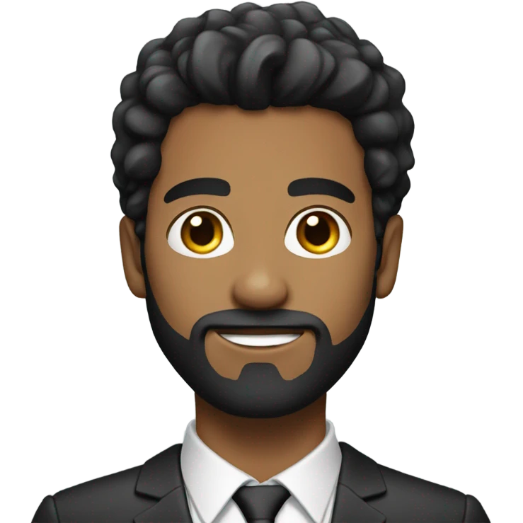 A young lawyer with black hair and beard emoji