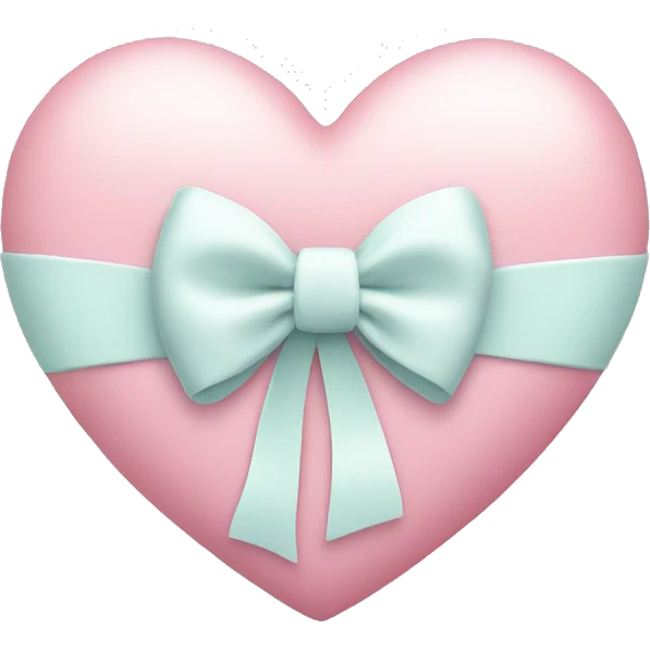 Pastel heart with white bow  emoji