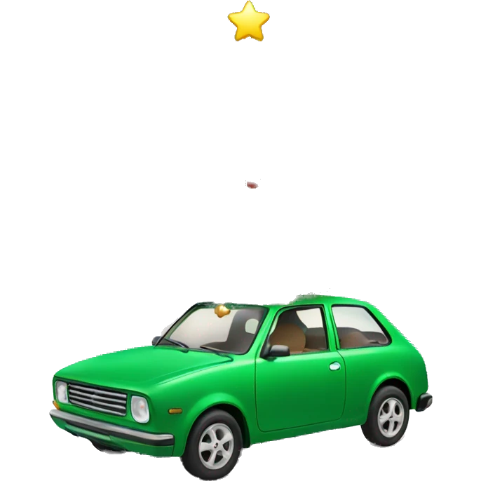 green car with christmas tree emoji