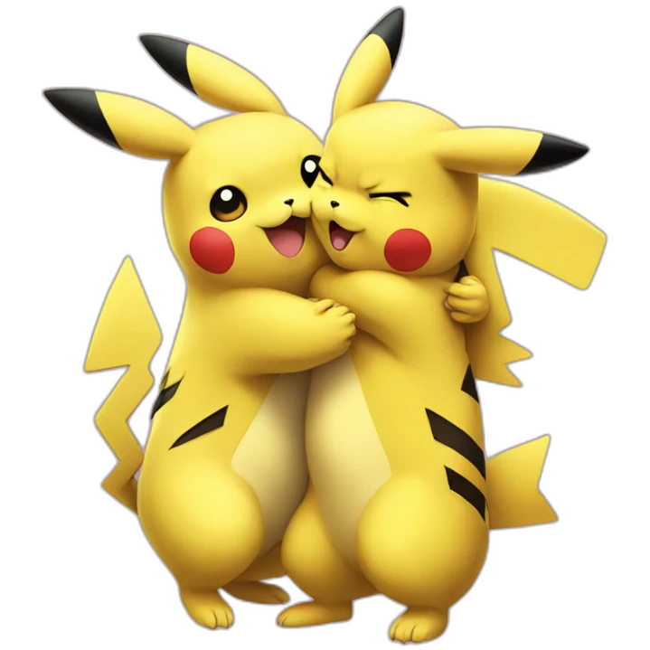 Pikachu hug Pikachu emoji