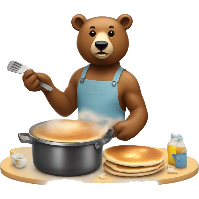 bear cooking pancakes emoji