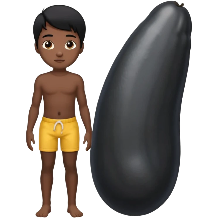 Boy naked black hair with big dick and sperm  naked full body  emoji