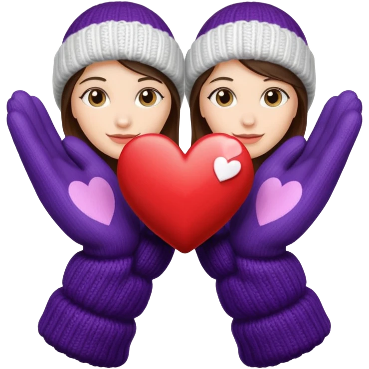 руки в варежках показывают сердечко emoji