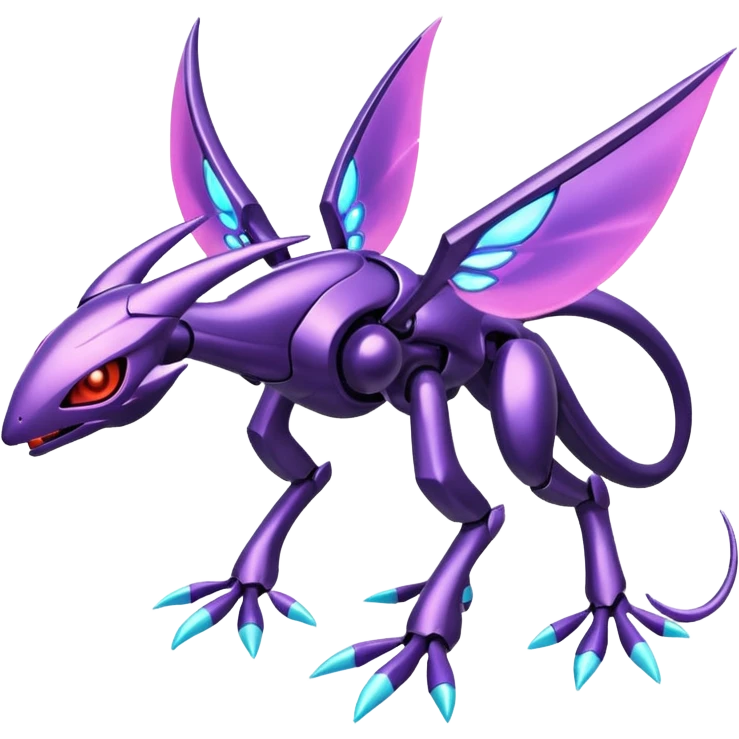 Shiny Futuristic Genesect-Miraidon-Lunala-Fakémon-hybrid-creature (full body)  emoji