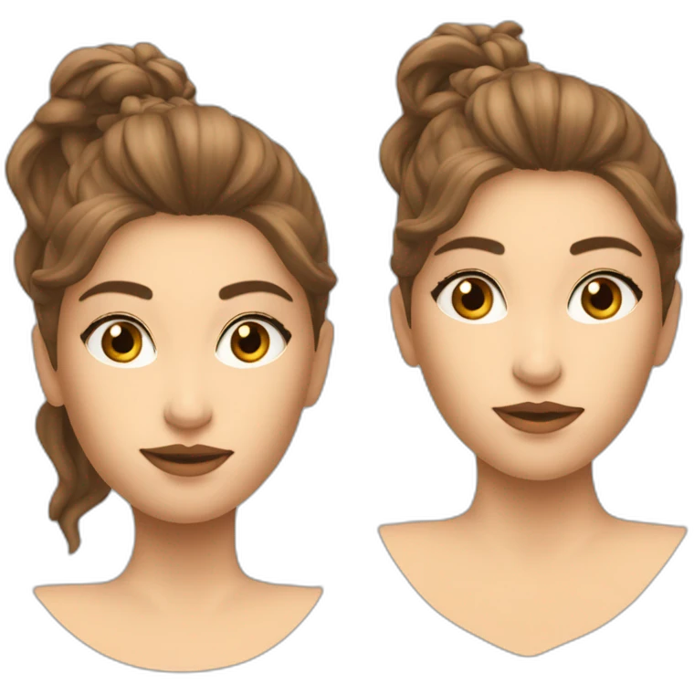 beautiful girl head brown  golf swing in accion  emoji
