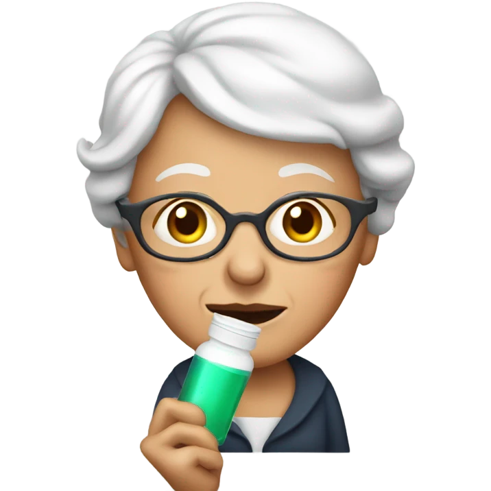 Old lady with a pill bottle emoji