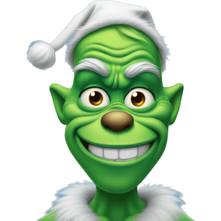 Blue smirking grinch emoji