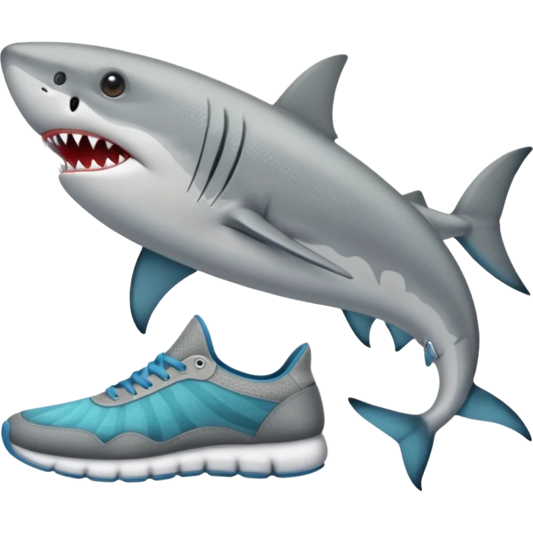 Tiburón con zapatos emoji