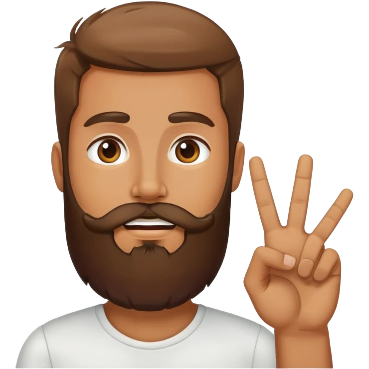 Man with beard saying peace emoji