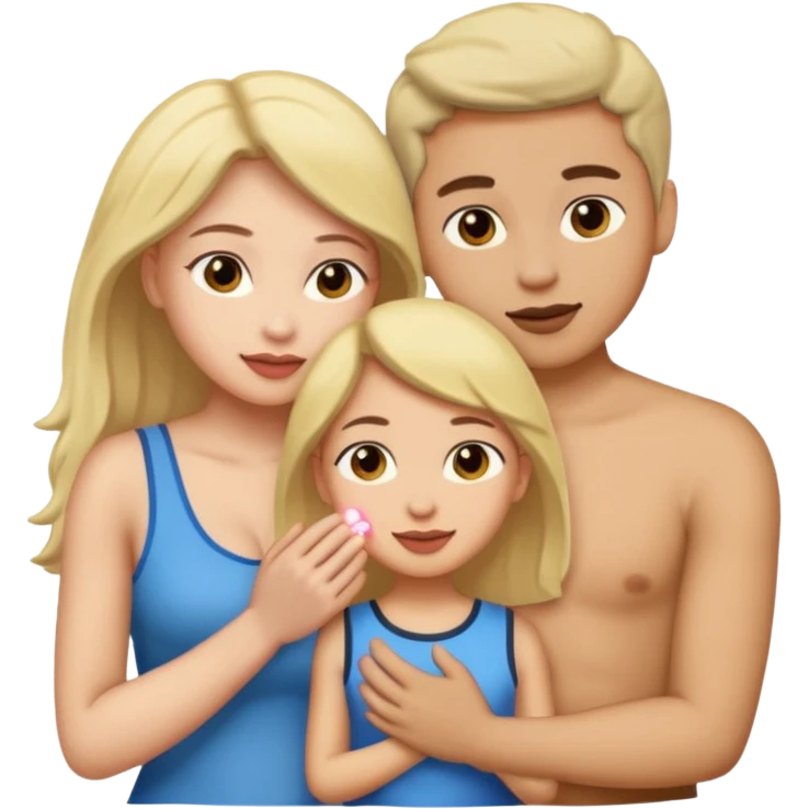 Female, male, female hard-core threesome  intimate sex with clear view of penis and vaginas emoji