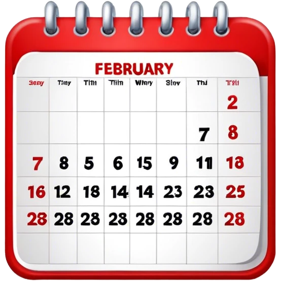 calendar with 28th February  emoji