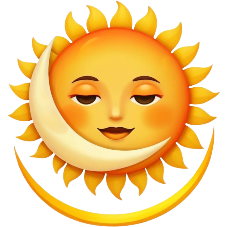 Sunset with moon and sun emoji