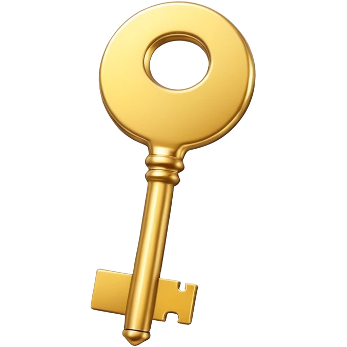 extremely simple golden key, basic shape emoji