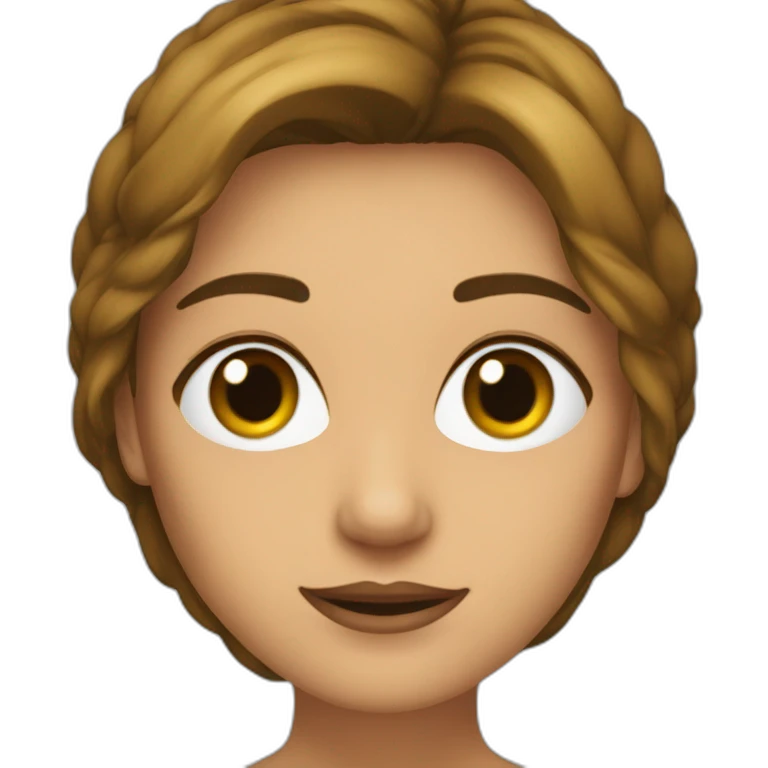 mujer pelo castaño hasta los hombros con anteojos cuadrados y ojos castaños emoji