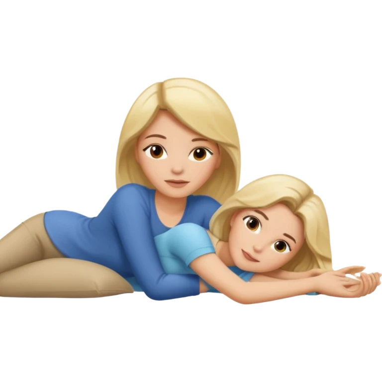 naked lying down blonde brunette wife emoji