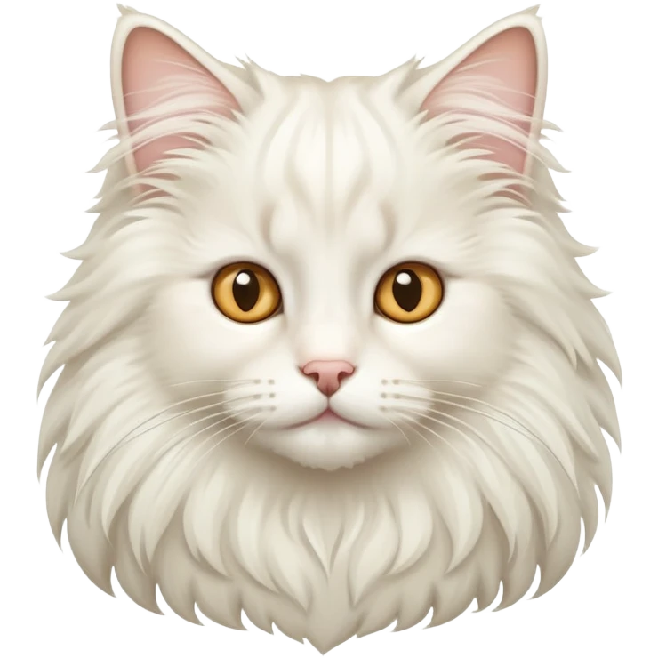 Cute white norwegian forest cat with a fluffy mane emoji