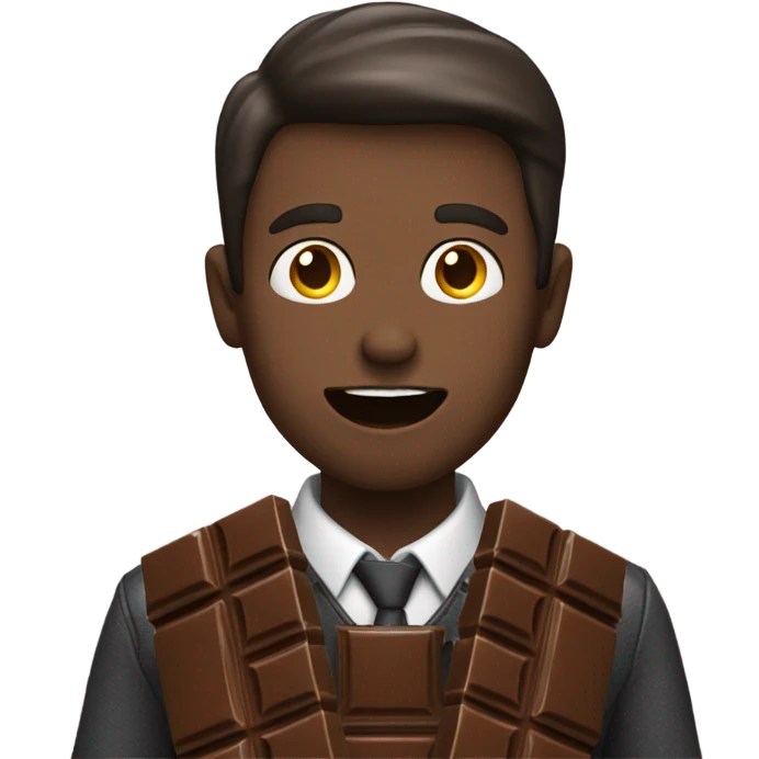 Man eating chocolate bar  emoji